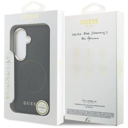 MagSafe Case for Samsung Galaxy S26 S942, Guess, Perforated Logo, Black