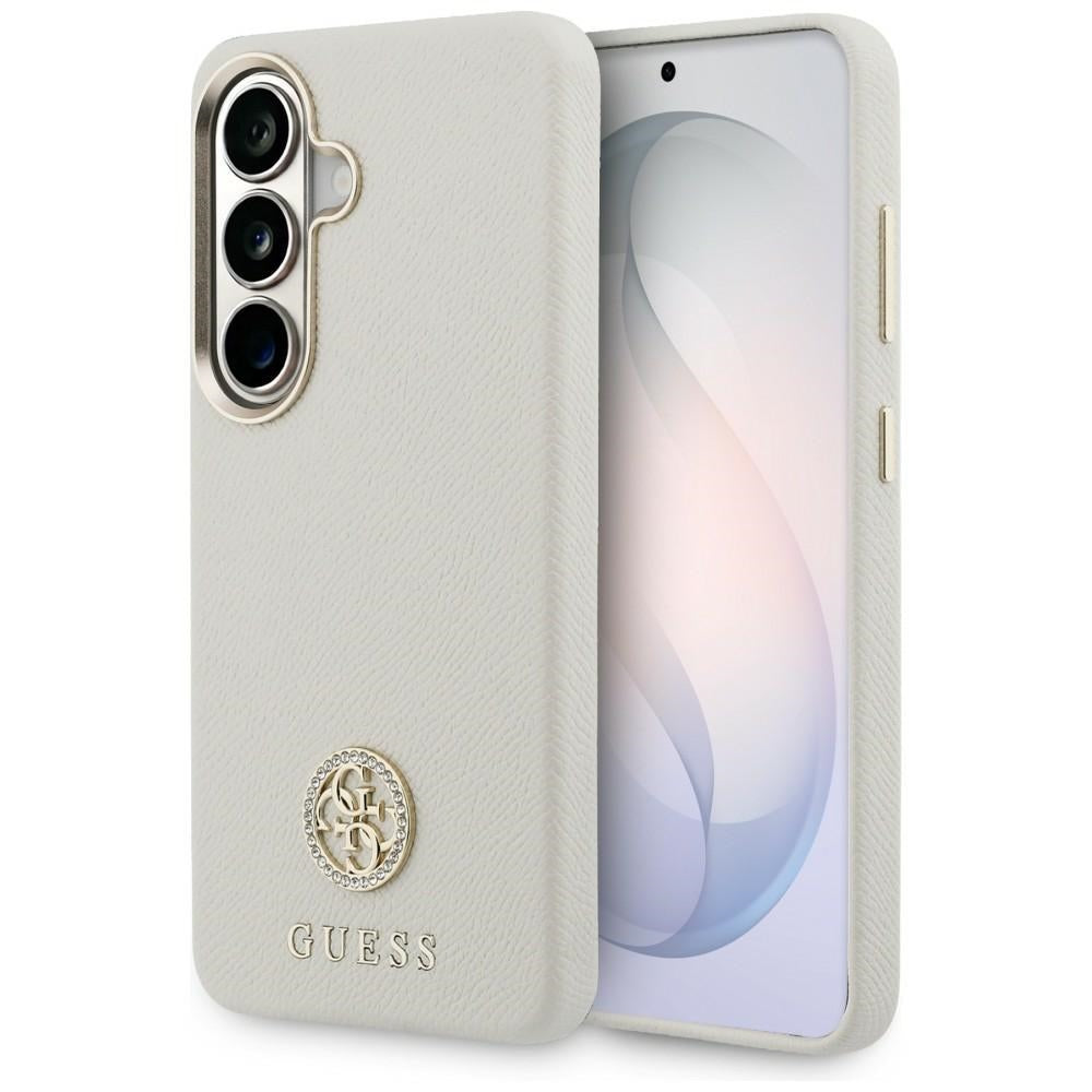 Калъф MagSafe за Samsung Galaxy S26 S942, Guess, Rhinestone Round Logo, Бежов