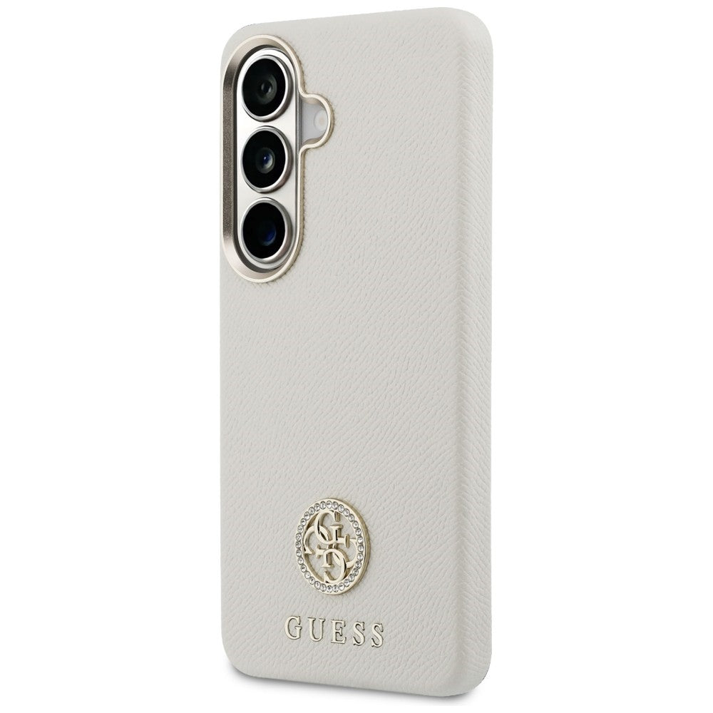 Калъф MagSafe за Samsung Galaxy S26 S942, Guess, Rhinestone Round Logo, Бежов