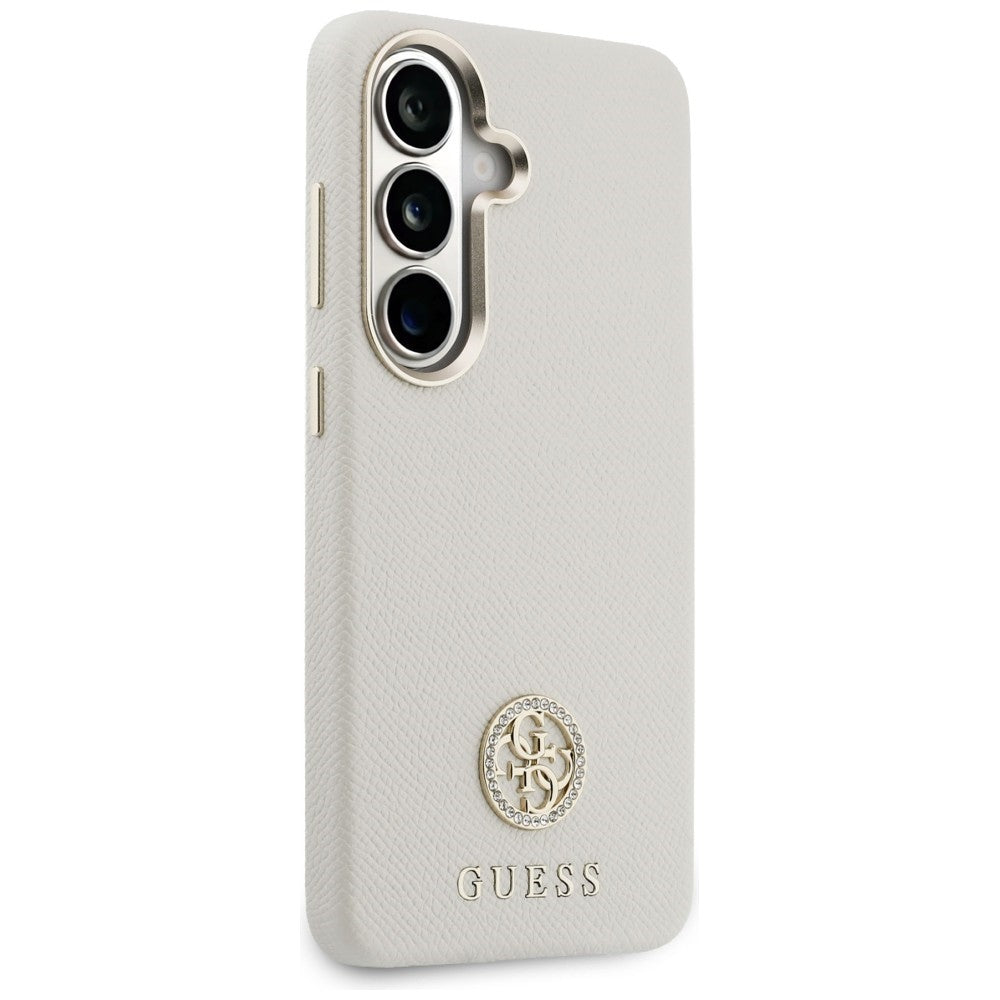 Калъф MagSafe за Samsung Galaxy S26 S942, Guess, Rhinestone Round Logo, Бежов