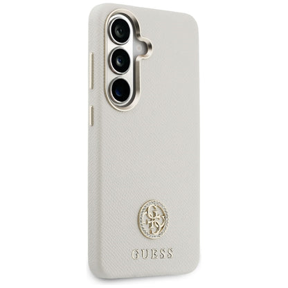 Калъф MagSafe за Samsung Galaxy S26 S942, Guess, Rhinestone Round Logo, Бежов