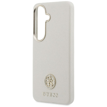 Калъф MagSafe за Samsung Galaxy S26 S942, Guess, Rhinestone Round Logo, Бежов