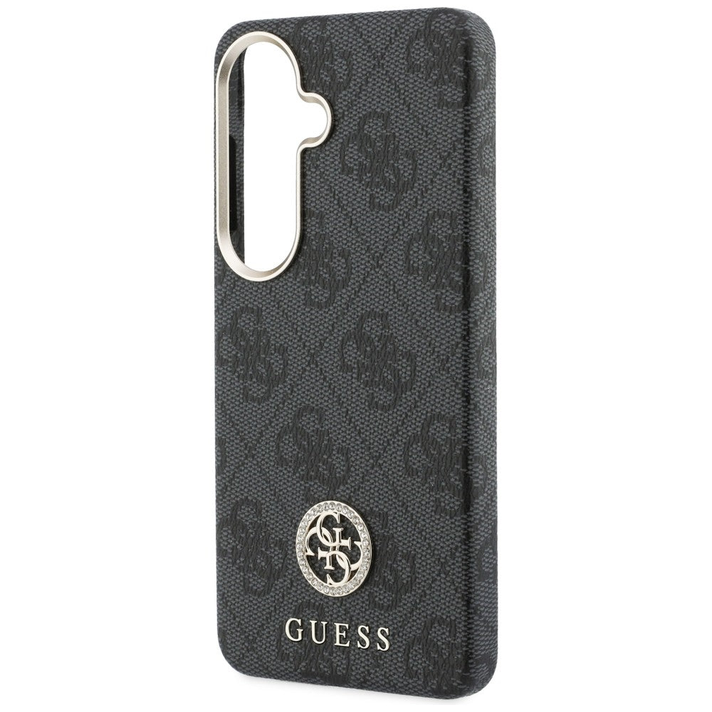 Калъф MagSafe за Samsung Galaxy S26 S942, Guess, Rhinestone Round Logo, Черен