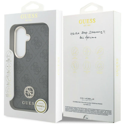 Калъф MagSafe за Samsung Galaxy S26 S942, Guess, Rhinestone Round Logo, Черен