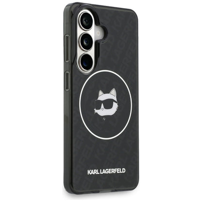 Калъф MagSafe за Samsung Galaxy S26 S942, Karl Lagerfeld, IML Choupette Head on KL Repeated Logo, Черен