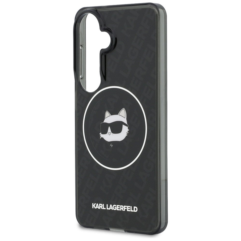 Калъф MagSafe за Samsung Galaxy S26 S942, Karl Lagerfeld, IML Choupette Head on KL Repeated Logo, Черен