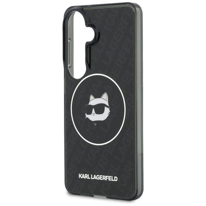 Калъф MagSafe за Samsung Galaxy S26 S942, Karl Lagerfeld, IML Choupette Head on KL Repeated Logo, Черен