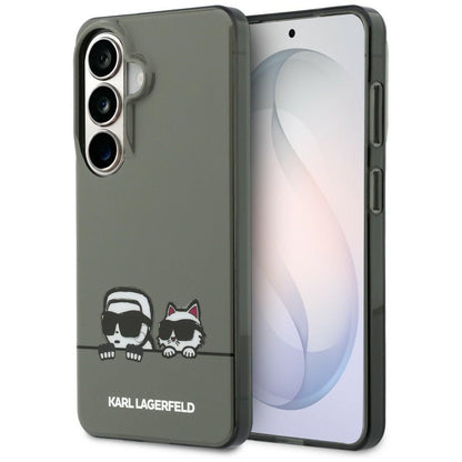Калъф MagSafe за Samsung Galaxy S26 S942, Karl Lagerfeld, IML Karl & Choupette Peekaboo Logo, Черен