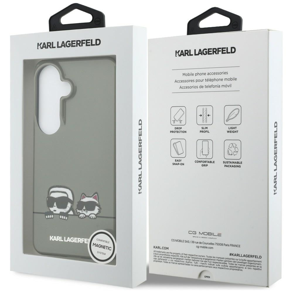Калъф MagSafe за Samsung Galaxy S26 S942, Karl Lagerfeld, IML Karl & Choupette Peekaboo Logo, Черен