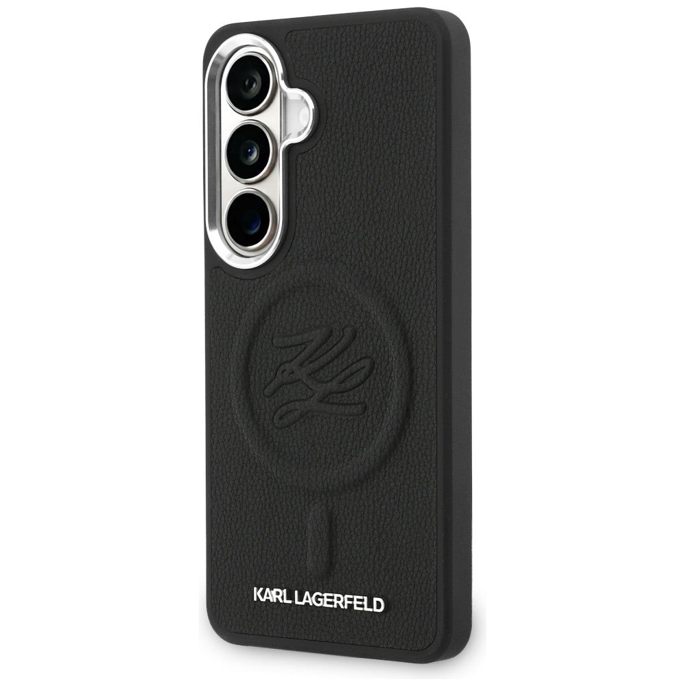 MagSafe Case for Samsung Galaxy S26 S942, Karl Lagerfeld, Initial Logo Debossed, Black