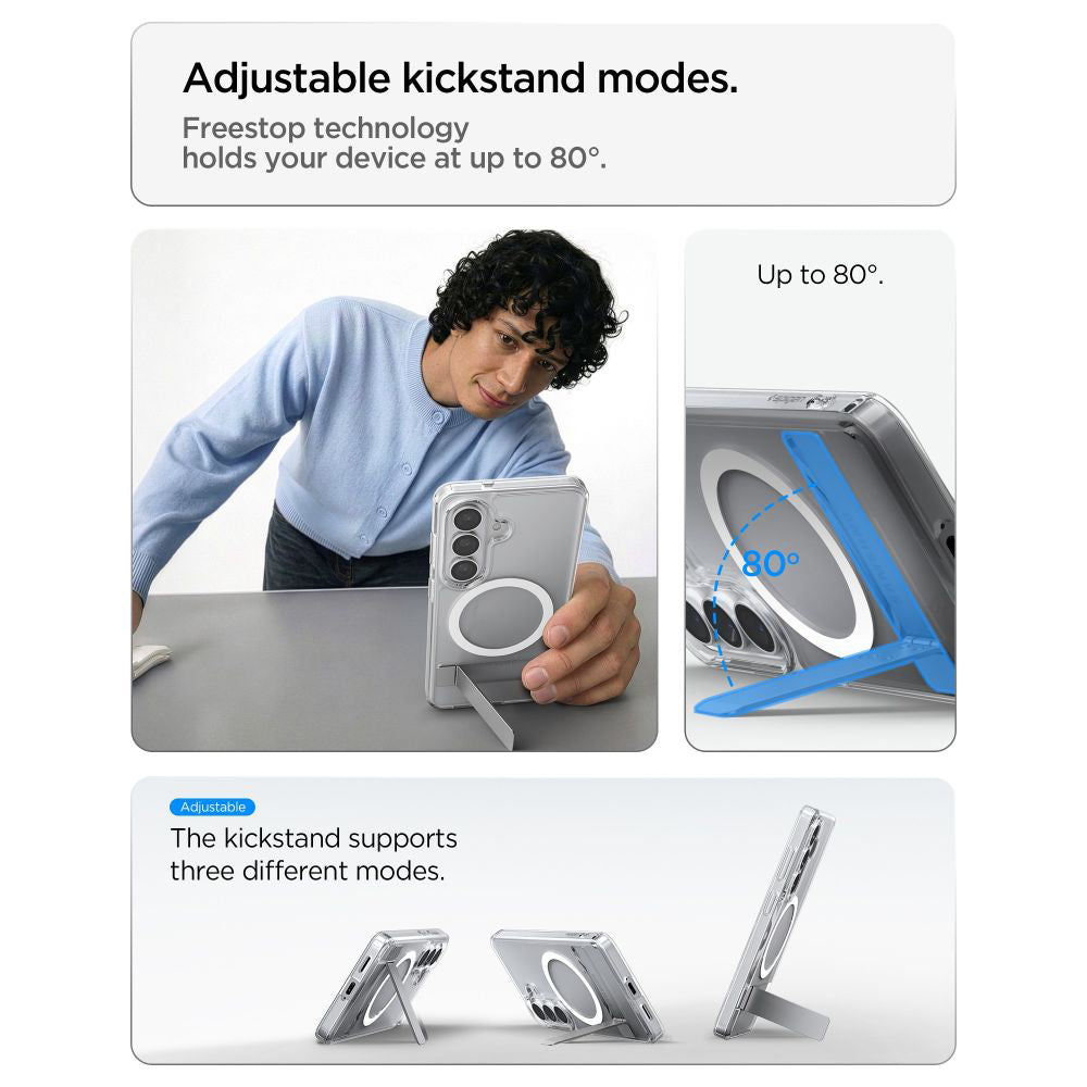 Калъф MagSafe за Samsung Galaxy S26 S942, Spigen, Ultra Hybrid S, Прозрачен Бял ACS11061