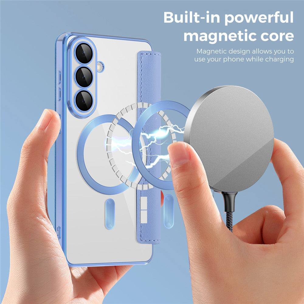 Калъф MagSafe за Samsung Galaxy S26, Techsuit, SmartMag Book, Син