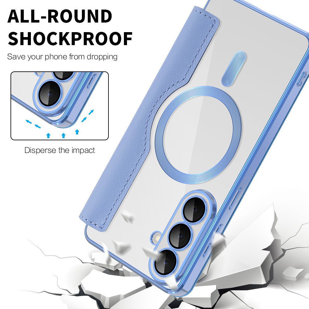 Калъф MagSafe за Samsung Galaxy S26, Techsuit, SmartMag Book, Син