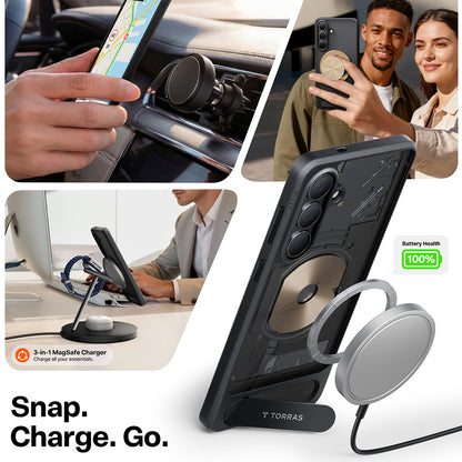 Калъф MagSafe за Samsung Galaxy S26, Torras, Pstand, Черен