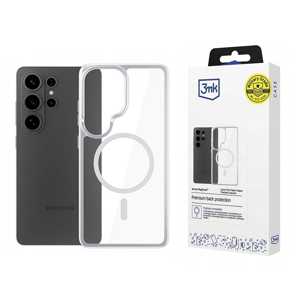 Калъф MagSafe за Samsung Galaxy S26 Ultra, 3MK, Armor MagCase, Прозрачен