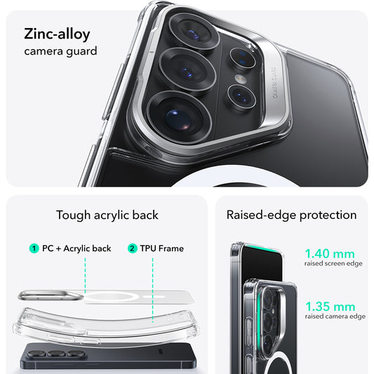 Калъф MagSafe за Samsung Galaxy S26 Ultra, ESR, Classic Hybrid Kickstand, Прозрачен