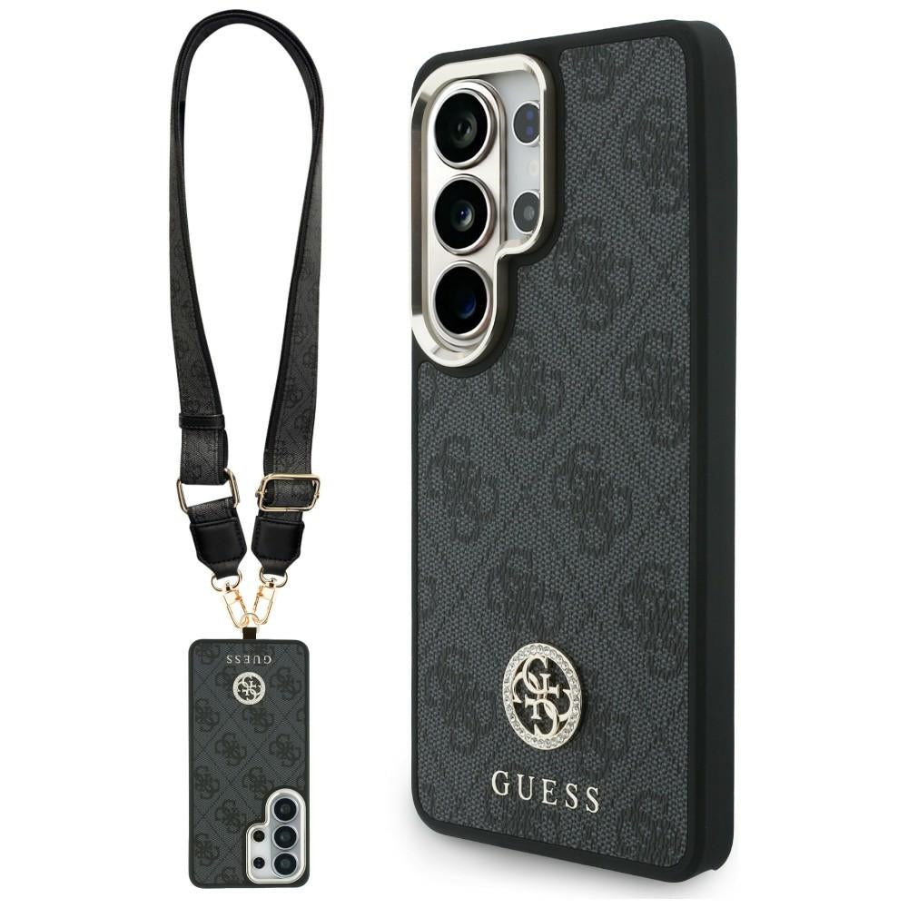 Калъф MagSafe за Samsung Galaxy S26 Ultra S948, GUESS, 4G Big Rhinestone Triangle Strap, Черен