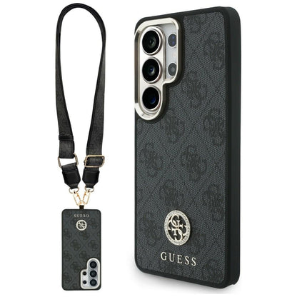 Калъф MagSafe за Samsung Galaxy S26 Ultra S948, GUESS, 4G Big Rhinestone Triangle Strap, Черен