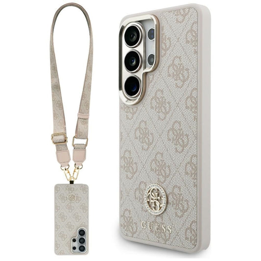 Калъф MagSafe за Samsung Galaxy S26 Ultra S948, GUESS, 4G Big Rhinestone Triangle Strap, Розов