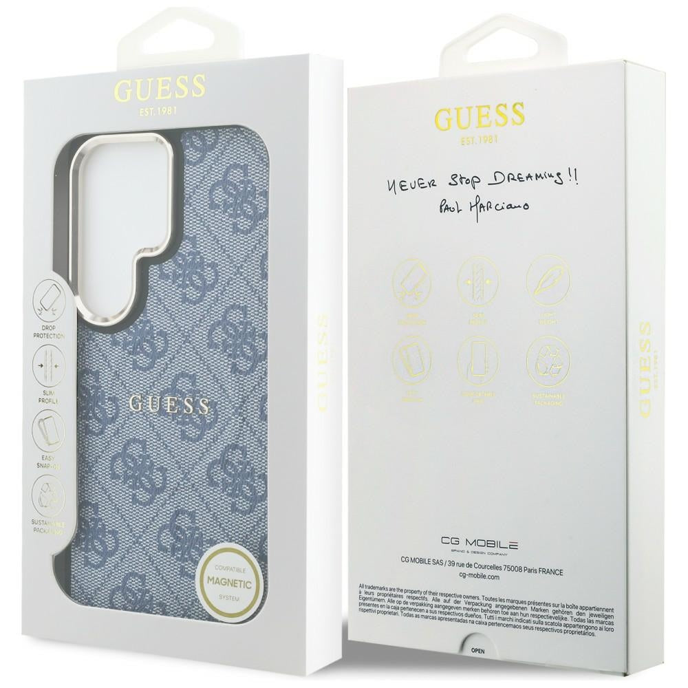 Калъф MagSafe за Samsung Galaxy S26 Ultra S948, Guess, 4G Embossed Ring, Син