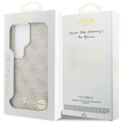 Калъф MagSafe за Samsung Galaxy S26 Ultra S948, Guess, 4G Script Logo, Розов