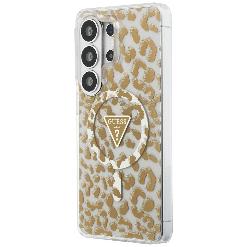 Калъф MagSafe за Samsung Galaxy S26 Ultra S948, Guess, IML Leopard Pattern, Кафяв