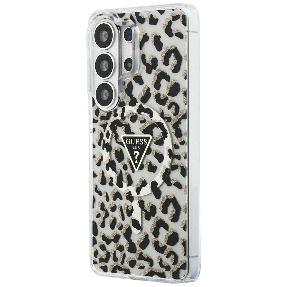 Калъф MagSafe за Samsung Galaxy S26 Ultra S948, Guess, IML Leopard Pattern, Черен