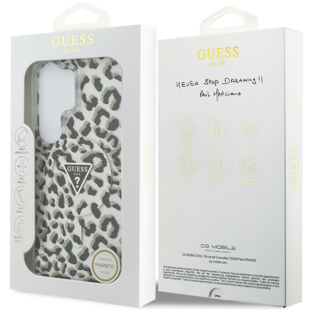 Калъф MagSafe за Samsung Galaxy S26 Ultra S948, Guess, IML Leopard Pattern, Черен