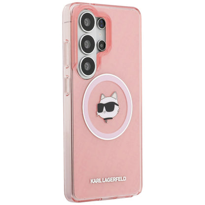 Калъф MagSafe за Samsung Galaxy S26 Ultra S948, Karl Lagerfeld, IML Choupette Head on KL Repeated Logo, Розов