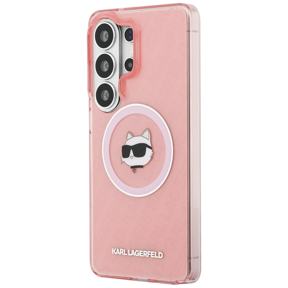 Калъф MagSafe за Samsung Galaxy S26 Ultra S948, Karl Lagerfeld, IML Choupette Head on KL Repeated Logo, Розов