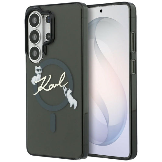 Калъф MagSafe за Samsung Galaxy S26 Ultra S948, Karl Lagerfeld, IML Choupette Karl Script Logo, Черен