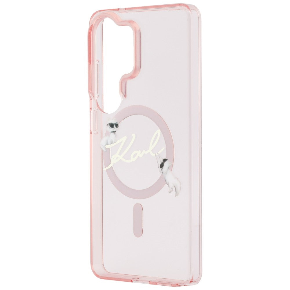 Калъф MagSafe за Samsung Galaxy S26 Ultra S948, Karl Lagerfeld, IML Choupette Karl Script Logo, Розов