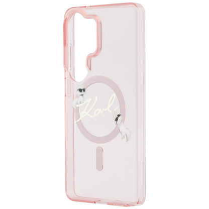 Калъф MagSafe за Samsung Galaxy S26 Ultra S948, Karl Lagerfeld, IML Choupette Karl Script Logo, Розов