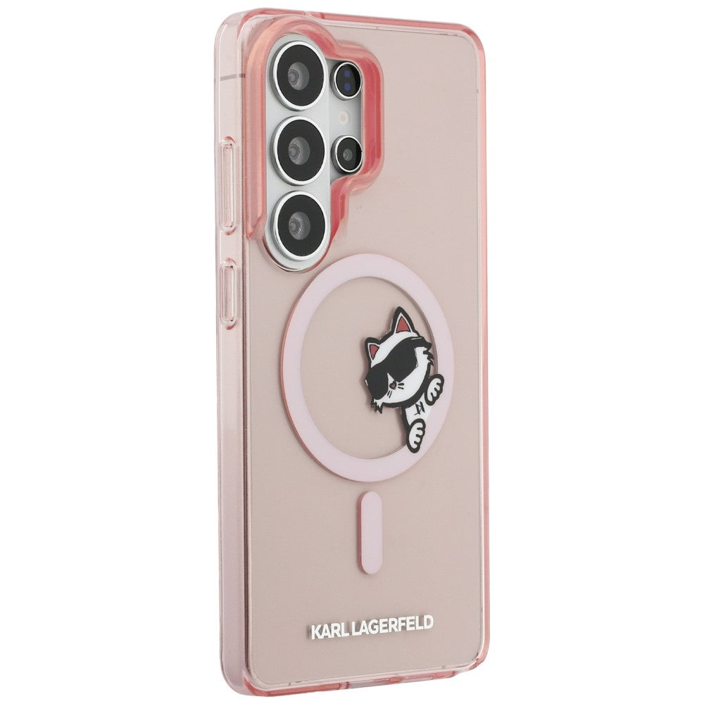 Калъф MagSafe за Samsung Galaxy S26 Ultra S948, Karl Lagerfeld, IML Choupette Peekaboo Logo, Розов
