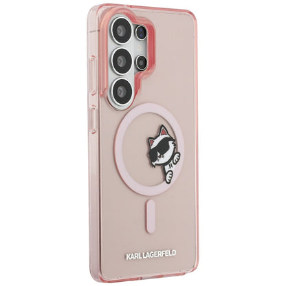 Калъф MagSafe за Samsung Galaxy S26 Ultra S948, Karl Lagerfeld, IML Choupette Peekaboo Logo, Розов