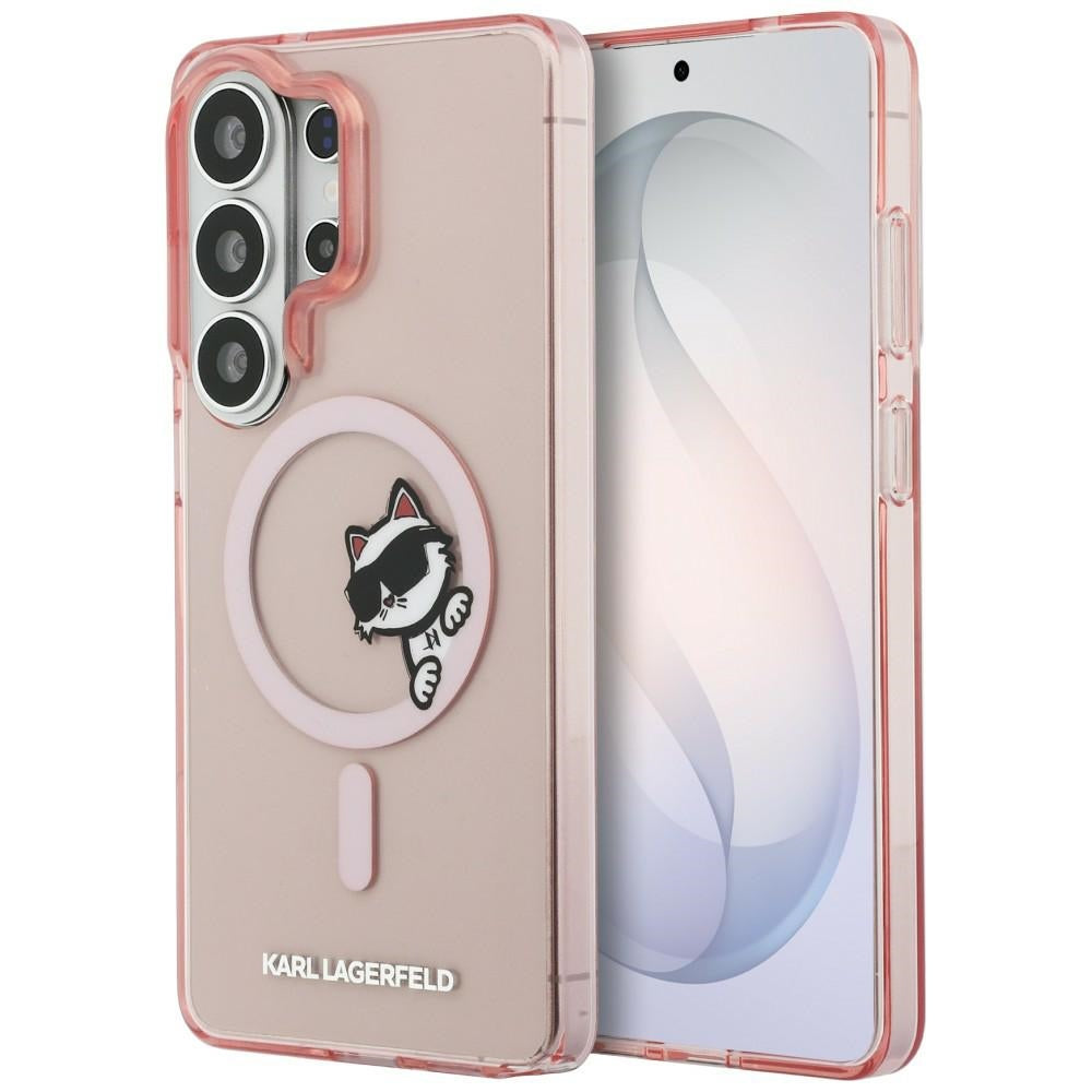 Калъф MagSafe за Samsung Galaxy S26 Ultra S948, Karl Lagerfeld, IML Choupette Peekaboo Logo, Розов