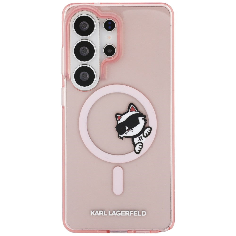 Калъф MagSafe за Samsung Galaxy S26 Ultra S948, Karl Lagerfeld, IML Choupette Peekaboo Logo, Розов