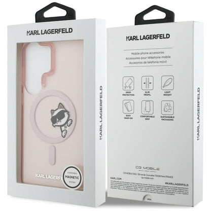 Калъф MagSafe за Samsung Galaxy S26 Ultra S948, Karl Lagerfeld, IML Choupette Peekaboo Logo, Розов