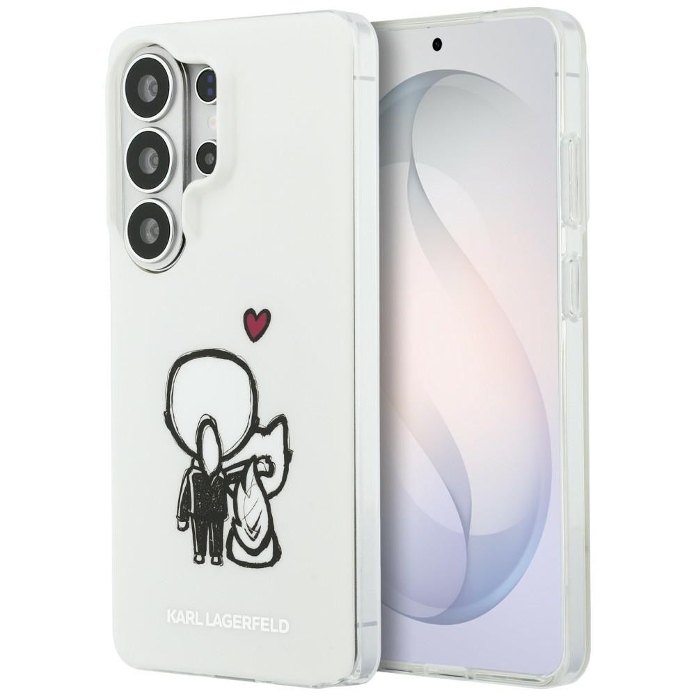 Калъф MagSafe за Samsung Galaxy S26 Ultra S948, Karl Lagerfeld, IML Karl & Choupette Back Logo, Бял