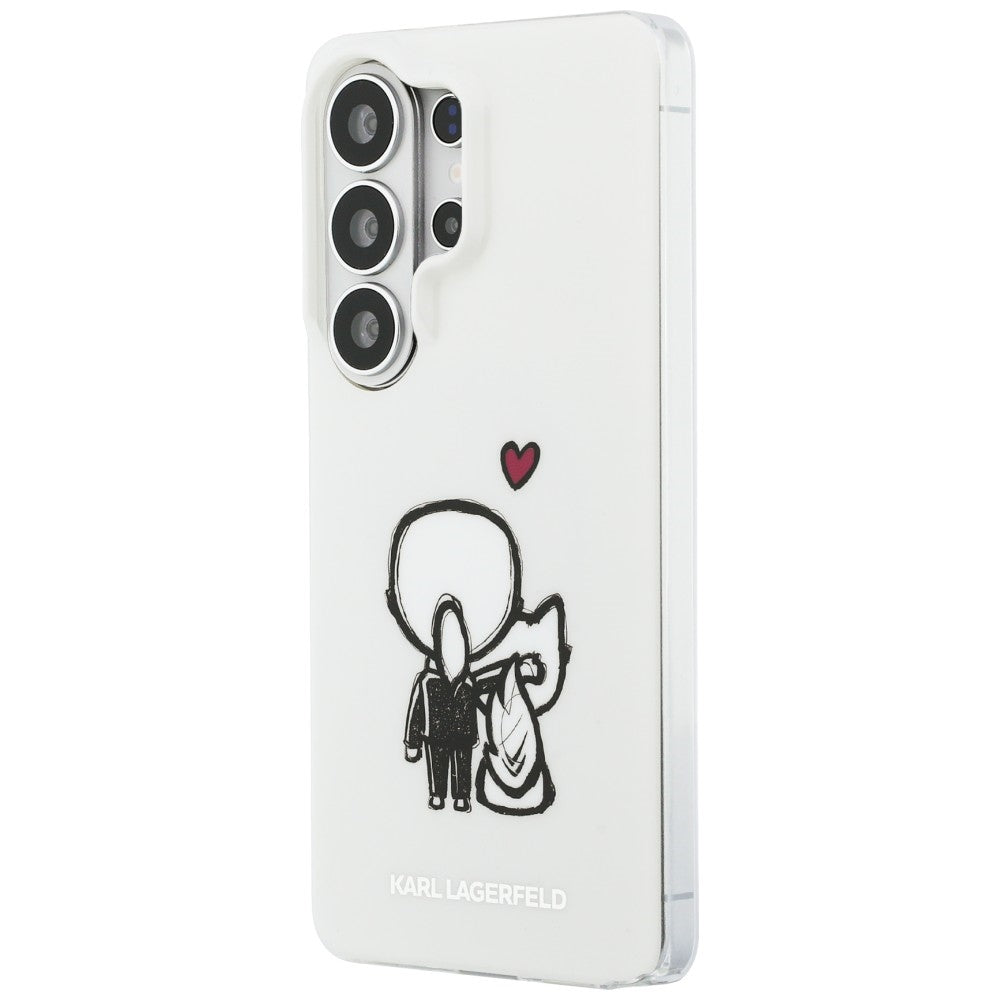 Калъф MagSafe за Samsung Galaxy S26 Ultra S948, Karl Lagerfeld, IML Karl & Choupette Back Logo, Бял