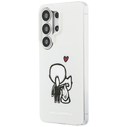 Калъф MagSafe за Samsung Galaxy S26 Ultra S948, Karl Lagerfeld, IML Karl & Choupette Back Logo, Бял