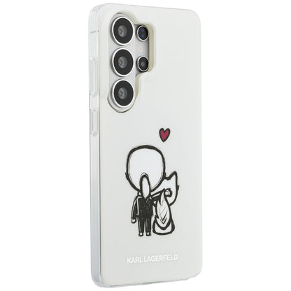 Калъф MagSafe за Samsung Galaxy S26 Ultra S948, Karl Lagerfeld, IML Karl & Choupette Back Logo, Бял