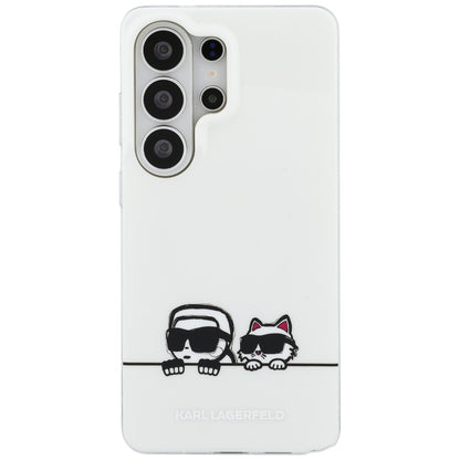 Калъф MagSafe за Samsung Galaxy S26 Ultra S948, Karl Lagerfeld, IML Karl & Choupette Peekaboo Logo, Бял