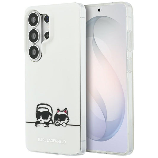 Калъф MagSafe за Samsung Galaxy S26 Ultra S948, Karl Lagerfeld, IML Karl & Choupette Peekaboo Logo, Бял