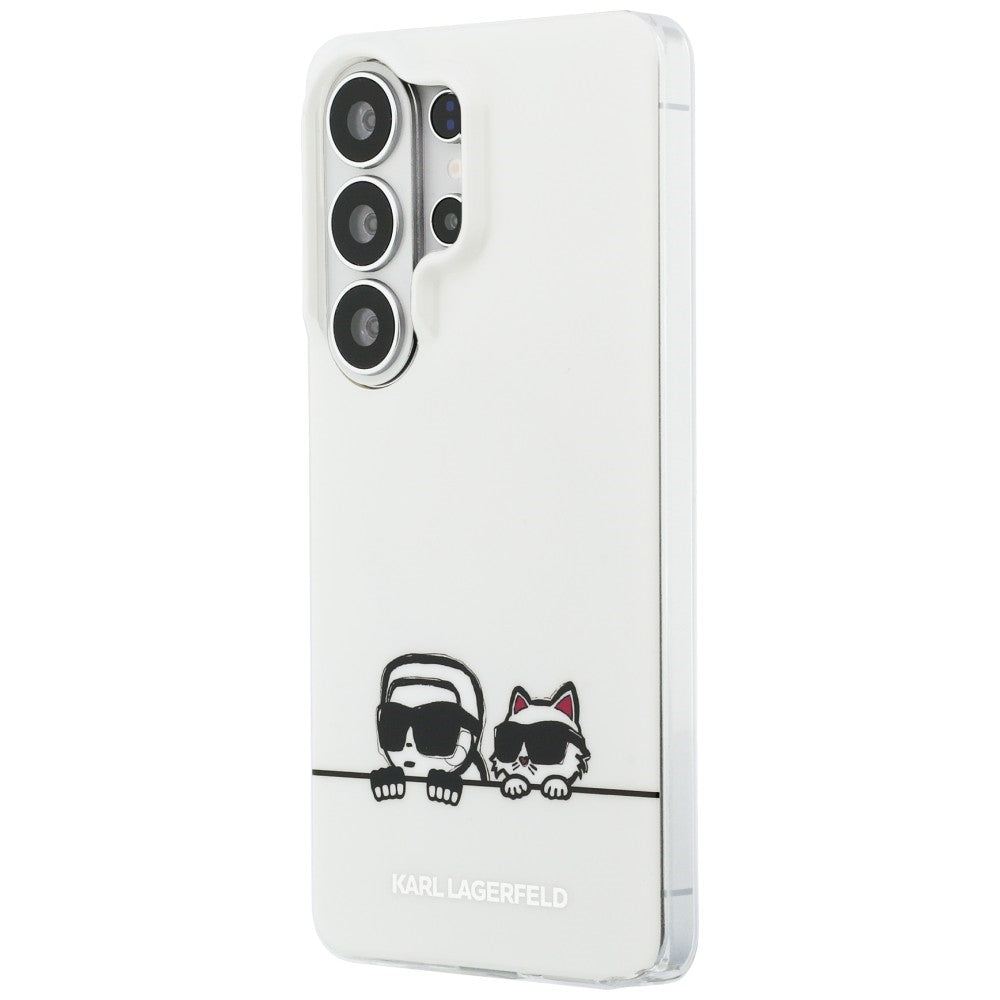 Калъф MagSafe за Samsung Galaxy S26 Ultra S948, Karl Lagerfeld, IML Karl & Choupette Peekaboo Logo, Бял