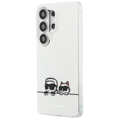 Калъф MagSafe за Samsung Galaxy S26 Ultra S948, Karl Lagerfeld, IML Karl & Choupette Peekaboo Logo, Бял