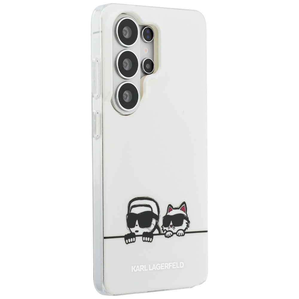 Калъф MagSafe за Samsung Galaxy S26 Ultra S948, Karl Lagerfeld, IML Karl & Choupette Peekaboo Logo, Бял