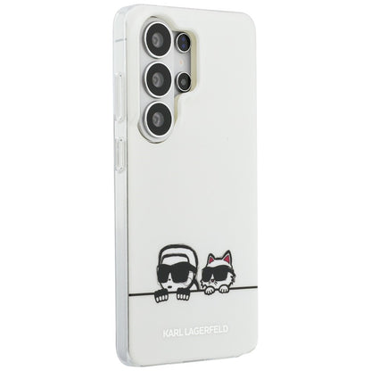 Калъф MagSafe за Samsung Galaxy S26 Ultra S948, Karl Lagerfeld, IML Karl & Choupette Peekaboo Logo, Бял