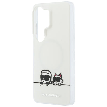 Калъф MagSafe за Samsung Galaxy S26 Ultra S948, Karl Lagerfeld, IML Karl & Choupette Peekaboo Logo, Бял