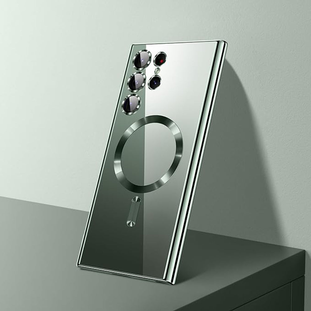 MagSafe Case for Samsung Galaxy S26 Ultra, Techsuit, Luxury Crystal, Dark Green